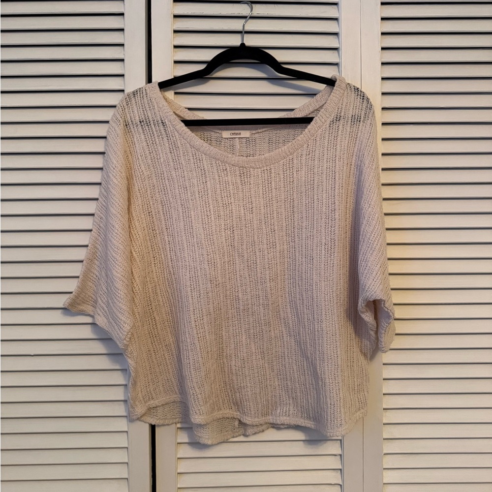 Cherish Light Beige Knit Blouse